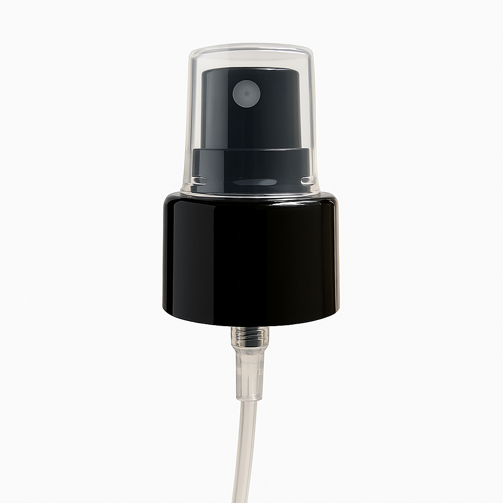 POMPE SPRAY LISSE NOIRE 24/410 CAPOT CRISTAL
