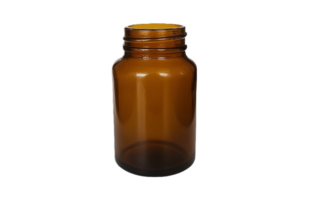 WIDE MOUTH AMBER GLASS 100 ML R3/38 BOTTLE 
